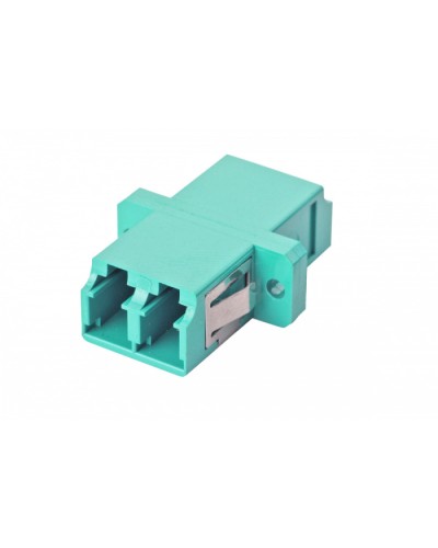 Оптический адаптер OM3, дуплекс LC, с фланцами, бирюзовый Eurolan (36A-30-2L-02AQ) в Калуге Проходные адаптеры и розетки оптические Pintop.ru