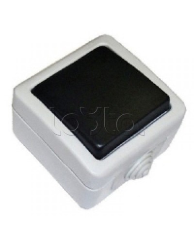 Экопласт EF600SW Переключатель одноклавишный с 2 мест с индикатором (сх.6L),10A (сер.) в Калуге Розетки компьютерные и телефонные Pintop.ru