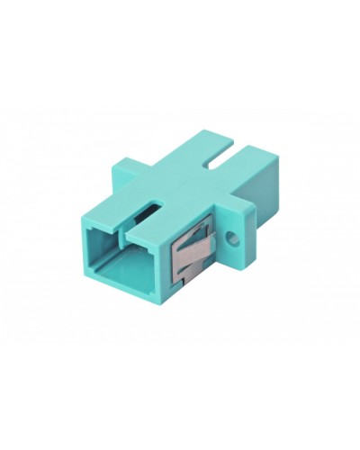 Оптический адаптер OM3, симплекс SC, с фланцами, бирюзовый Eurolan (36A-30-SC-02AQ) в Калуге Проходные адаптеры и розетки оптические Pintop.ru