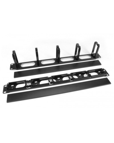 Кабельный организатор с пластиковыми кольцами с крышкой, 19, 1U Hyperline CM-1U-5R-PL-COV в Калуге Аксессуары для стоек и шкафов Pintop.ru