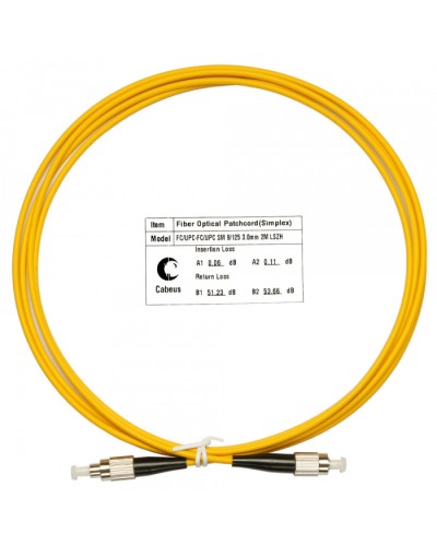 Шнур оптический simplex FC-FC 9/125 SM 2 м LSZH Cabeus FOP(s)-9-FC-FC-2M в Калуге Патч-корды оптические Pintop.ru
