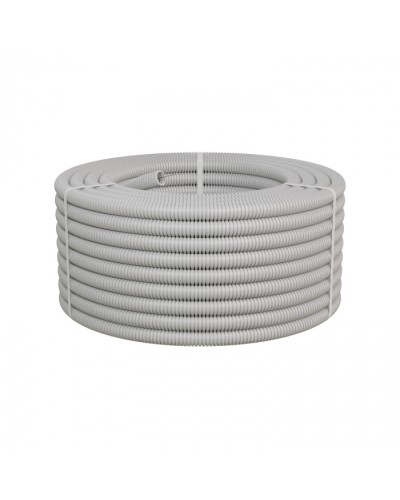 Труба ПНД-FRUF гофрир. тяжелая, с зондом, без галогена, трудногорючая, атмосферостойкая,цвет серый, диам. 32мм (25м) Экопласт (21132HFR-UF) в Калуге Труба гофрированная Pintop.ru