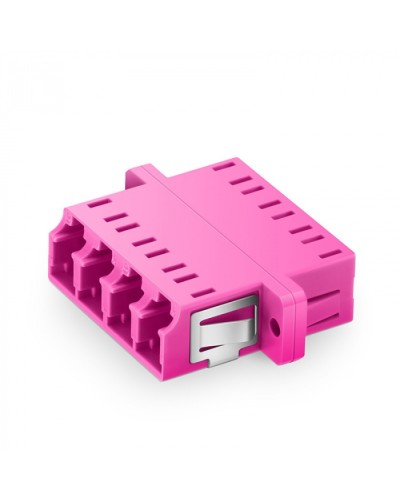 Оптический адаптер OM4, квадро LC, с фланцами, пурпурный Eurolan (36A-40-4L-02MG) в Калуге Проходные адаптеры и розетки оптические Pintop.ru