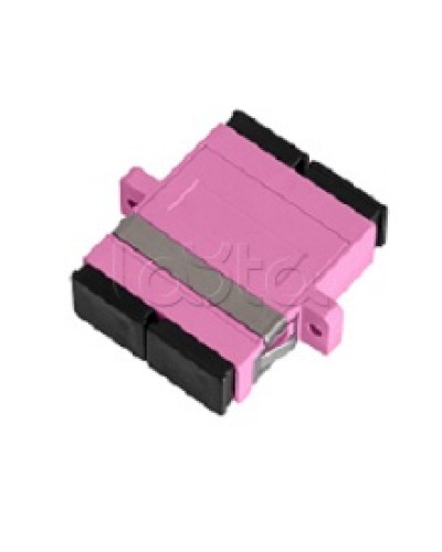 Адаптер NIKOMAX волоконно-оптический, соединительный, многомодовый, стандарта OM4, SC/UPC-SC/UPC, двойной, пластиковый, без шторки, с фланцами, маджента, уп-ка 2шт. NIKOMAX (NMF-OA2M4-FN-SCU-SCU-MG-2) в Калуге Проходные адаптеры и розетки оптические 