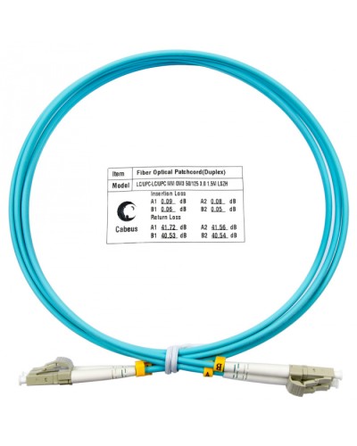 Шнур оптический duplex LC-LC 50/125 MM OM3 1.5 м LSZH Cabeus FOP-50-LC-LC-1.5M в Калуге Патч-корды и пигтейлы Pintop.ru