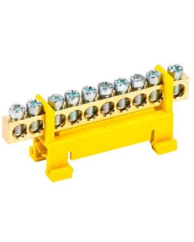 Шина PE земля на DIN-изол тип Стойка ШНИ-6х9-10-С-Ж IEK YNN10-69-10P-K05 в Калуге Клеммные колодки Pintop.ru