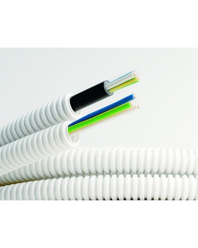 Электротруба ПВХ гибкая гофр. д.16мм, цвет серый, с кабелем ВВГнг(А)-LS 3х1,5мм² РЭК ГОСТ+, 50м DKC 9L91650 в Калуге Труба гофрированная Pintop.ru