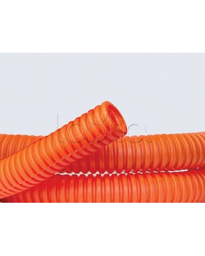 Труба ПНД гибкая гофр. д.20мм, лёгкая без протяжки, 100м, цвет оранжевый DKC 70920 в Калуге Труба гофрированная Pintop.ru