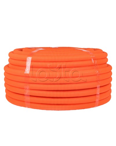 Труба гофр. ПНД с протяжкой d25 мм (75 м) оранжевая EKF-Plast (tpnd-25-o) в Калуге Труба гофрированная Pintop.ru