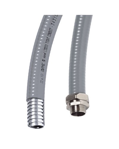 Металлорукав DN 15мм в гладкой ПВХ изоляции, Dвн 15,5 мм, Dнар 21,0, IP66, 50 м, цвет серый DKC 6070R-16 в Калуге Крепежные изделия Pintop.ru