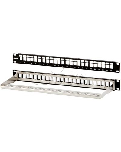 Модульная патч-панель 19, 24 порта, Flat Type, 1U, для экранированных модулей Hyperline PPBL3-19-24-SH-RM в Калуге Патч панель Pintop.ru