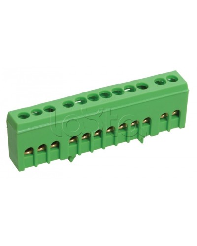 Шина ЗЕМЛЯ в корпусе изолированная на DIN-рейку ШНИ-6х9-12-К-З IEK YNN10-69-12KD-K06 в Калуге Клеммные колодки Pintop.ru