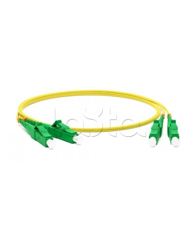 Патч-корд волоконно-оптический одномодовый SM 9/125 (OS2), LC/APC-LC/APC, duplex, LSZH, 2 м Hyperline FC-D2-9-LC/AR-LC/AR-H-2M-LSZH-YL в Калуге Патч-корды оптические Pintop.ru