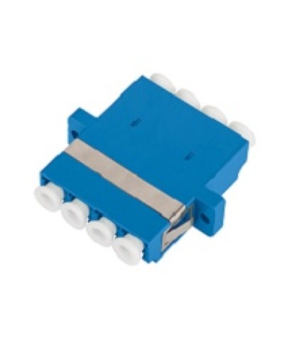 Адаптер NIKOMAX волоконно-оптический, соединительный, одномодовый, стандарта OS2, LC/UPC-LC/UPC, квадро, пластиковый, без шторки, с фланцами, синий, уп-ка 2шт. в Калуге Проходные адаптеры и розетки оптические Pintop.ru