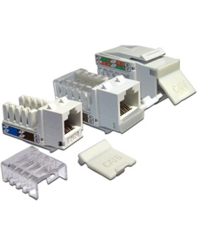 Модуль Keystone, RJ45, кат.6, UTP, 90 градусов, со встроенной шторкой, белый LANMASTER (LAN-OK45U6/90P-WH) в Калуге Коннекторы Pintop.ru