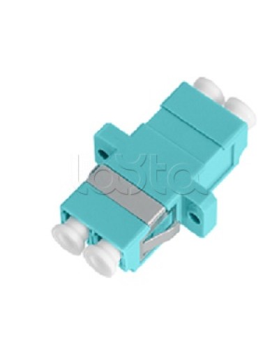 Адаптер NIKOMAX волоконно-оптический, соединительный, многомодовый, стандарта OM3, LC/UPC-LC/UPC, двойной, пластиковый, без шторки, с фланцами, аква, уп-ка 2шт. NIKOMAX (NMF-OA2M3-FN-LCU-LCU-AQ-2) в Калуге Проходные адаптеры и розетки оптические Pint