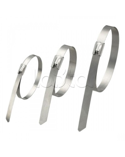 Стяжка неразъемная стальная, коррозионно-стойкая (нержавеющая сталь 304L), 300x4.6x0.3мм, (100 шт) в Калуге Стяжки-хомуты Pintop.ru