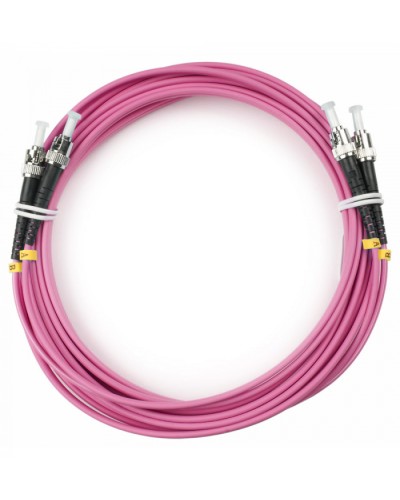 Шнур оптический duplex ST-ST 50/125 mm OM4 20м LSZH Cabeus FOP-50-OM4-ST-ST-20m в Калуге Патч-корды оптические Pintop.ru