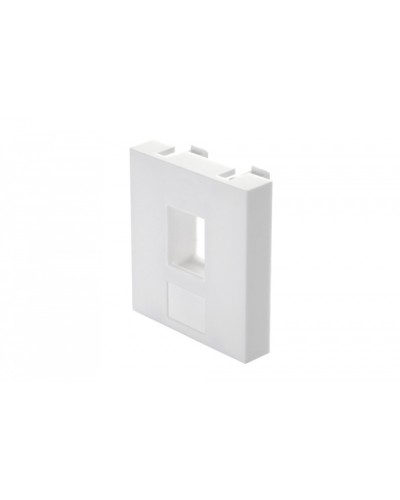 Адаптер 45 × 45 мм для 1 мультимедиа-модуля Keystone без шторки, белый Eurolan (16B-45-11WT) в Калуге Модули Keystone Pintop.ru