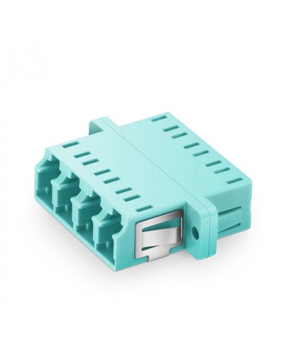 Оптический адаптер OM3, квадро LC, с фланцами, бирюзовый Eurolan (36A-30-4L-02AQ) в Калуге Проходные адаптеры и розетки оптические Pintop.ru