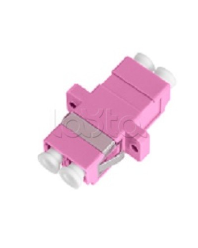 Адаптер NIKOMAX волоконно-оптический, соединительный, многомодовый, стандарта OM4, LC/UPC-LC/UPC, двойной, пластиковый, без шторки, с фланцами, маджента, уп-ка 2шт. NIKOMAX (NMF-OA2M4-FN-LCU-LCU-MG-2) в Калуге Проходные адаптеры и розетки оптические 