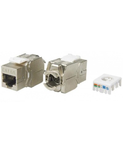 Вставка Keystone Jack RJ-45(8P8C) Hyperline KJ8-8P8C-C6A-180-TLS-SH-F-WH в Калуге Модули Keystone Pintop.ru