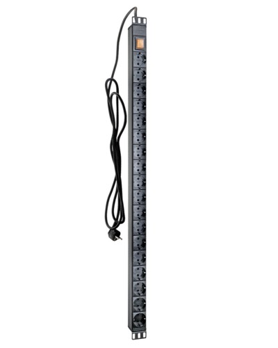 Блок распределения питания базовый вертикальный Eurolan (60A-62-01-18BL) в Калуге Блоки розеток Pintop.ru