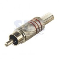 Разъем штекер RCA Металл под винт ZN Черные/Красные (100шт/уп) PROCONNECT 14-0410-4