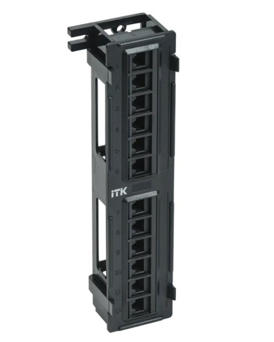 ITK Настенная патч-панель кат.5Е UTP, 12 портов (IDC Dual) (PP12-C5EU-D05) в Калуге Патч панель Pintop.ru