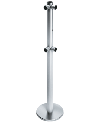 Стойка ограждения с отверстием под фиксатор L-образная, 2 муфты слева передвижная Oxgard ВЗР2442.09.22 в Калуге Ограждения Pintop.ru