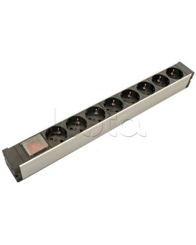 Блок розеток для 19 шкафов, горизонтальный Hyperline (SHZ19-8SH-S-IEC) в Калуге Блоки розеток Pintop.ru