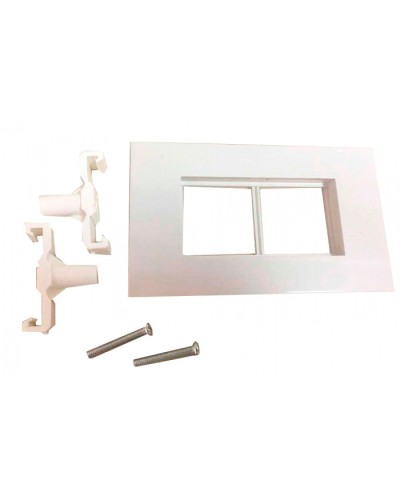 Суппорт с рамкой для короба 120х50 мм, 45х90 мм, белый LANMASTER (LAN-CT120-F45x90-WH) в Калуге Аксессуары для стоек и шкафов Pintop.ru