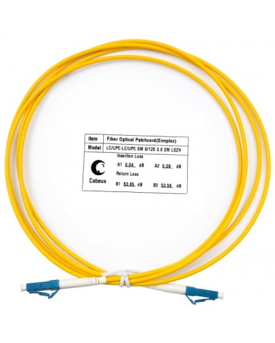 Шнур оптический simplex LC-LC 9/125 SM 2 м LSZH Cabeus FOP(s)-9-LC-LC-2M в Калуге Патч-корды оптические Pintop.ru