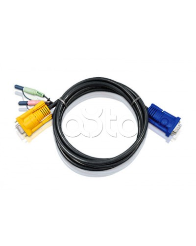 КВМ-кабель с интерфейсами передачи звука, VGA (5м) ATEN 2L-5205A в Калуге Видеоусилители, Модуляторы, Делители Pintop.ru