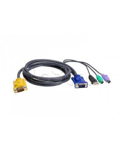 КВМ-кабель с интерфейсами PS/2, USB, VGA (1.2м) ATEN 2L-5301UP в Калуге Видеоусилители, Модуляторы, Делители Pintop.ru