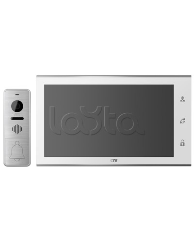 Комплектвидеодомофона CTV-DP4105AHD (белый) в Калуге Комплекты домофонов Pintop.ru