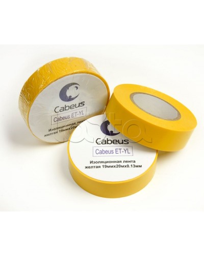 Лента изоляционная (желтая) Cabeus ET-YL в Калуге Аксессуары для кабель-канала Pintop.ru