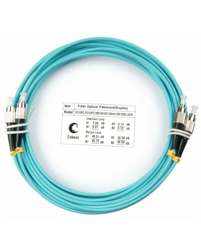 Шнур оптический duplex FC-FC 50/125 mm OM3 7м LSZH Cabeus FOP-50-FC-FC-7m в Калуге Патч-корды и пигтейлы Pintop.ru
