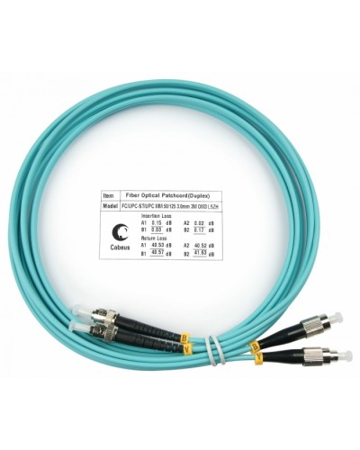 Шнур оптический duplex FC-ST 50/125 mm OM3 3м LSZH Cabeus FOP-50-FC-ST-3m в Калуге Патч-корды и пигтейлы Pintop.ru