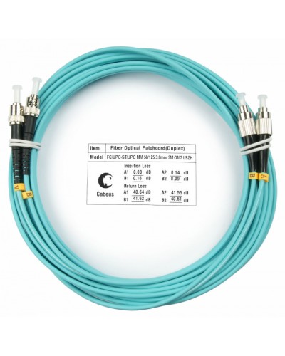 Шнур оптический duplex FC-ST 50/125 mm OM3 5м LSZH Cabeus FOP-50-FC-ST-5m в Калуге Патч-корды и пигтейлы Pintop.ru