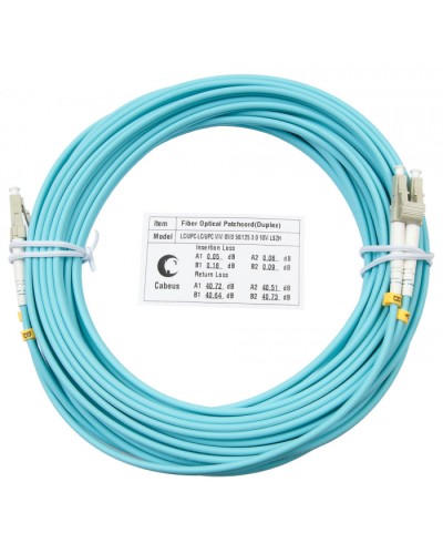 Шнур оптический duplex LC-LC 50/125 MM OM3 10 м LSZH Cabeus FOP-50-LC-LC-10M в Калуге Патч-корды и пигтейлы Pintop.ru
