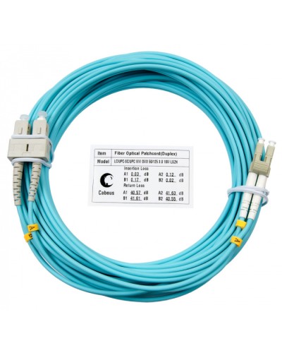 Шнур оптический duplex LC-SC 50/125 mm OM3 15м LSZH Cabeus FOP-50-LC-SC-15m в Калуге Патч-корды и пигтейлы Pintop.ru