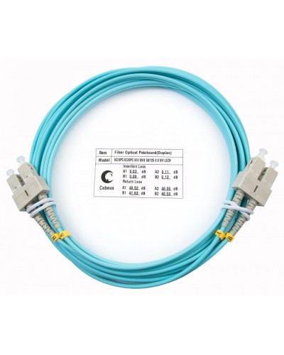 Шнур оптический duplex SC-SC 50/125 mm OM3 5м LSZH Cabeus FOP-50-SC-SC-5m в Калуге Патч-корды и пигтейлы Pintop.ru