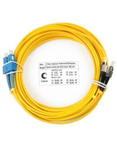 Шнур оптический duplex SC-FC 9/125 sm 10м LSZH Cabeus FOP(d)-9-SC-FC-10m в Калуге Патч-корды оптические Pintop.ru