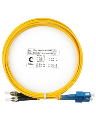 Шнур оптический duplex SC-ST 9/125 sm 3м LSZH Cabeus FOP(d)-9-SC-ST-3m в Калуге Патч-корды оптические Pintop.ru