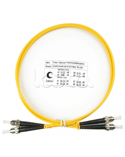 Шнур оптический duplex ST-ST 9/125 sm 1м LSZH Cabeus FOP(d)-9-ST-ST-1m в Калуге Патч-корды оптические Pintop.ru