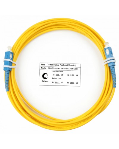 Шнур оптический simplex SC-SC 9/125 sm 7м LSZH Cabeus FOP(s)-9-SC-SC-7m в Калуге Патч-корды оптические Pintop.ru