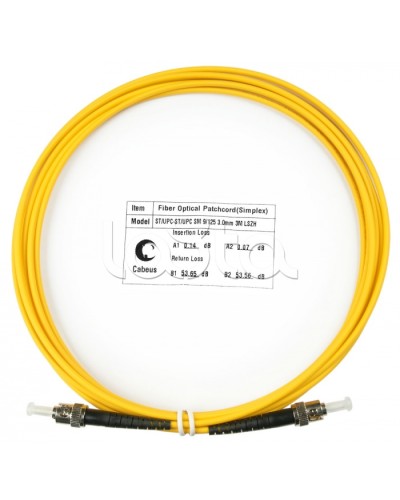 Патч-корд волоконно-оптический SM 9/125 simplex ST-ST LSZH (3 м) Cabeus FOP(s)-9-ST-ST-3M в Калуге Патч-корды оптические Pintop.ru