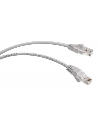 Патч-корд UTP, категория 6, 2 м, LSZH, неэкранированный, серый Cabeus PC-UTP-RJ45-Cat.6-2m-LSZH в Калуге Патчкорды (медные) Pintop.ru
