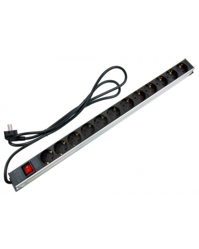 Блок на 12 розеток EU для 19 шкафов Cabeus PDU-12P-2EU в Калуге Блоки розеток Pintop.ru